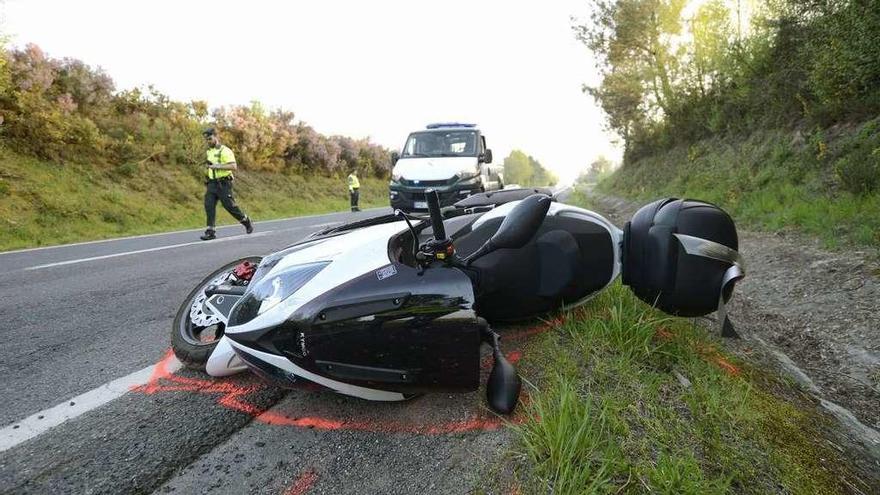 Estado de la motocicleta después del accidente en Goiás . // Bernabé/Javier Lalín