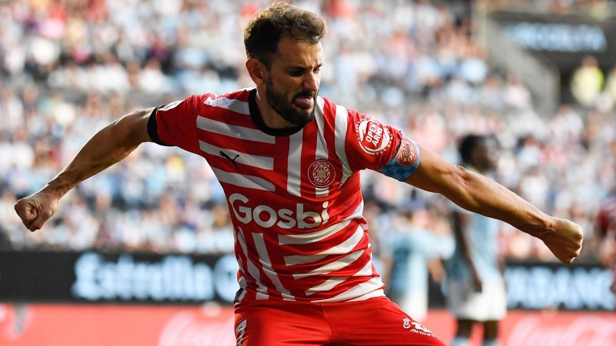 FBL-ESP-LIGA-CELTA VIGO-GIRONA Cristhian Stuani celebra la transformación del penalti, en el segundo intento, ante el Celta.