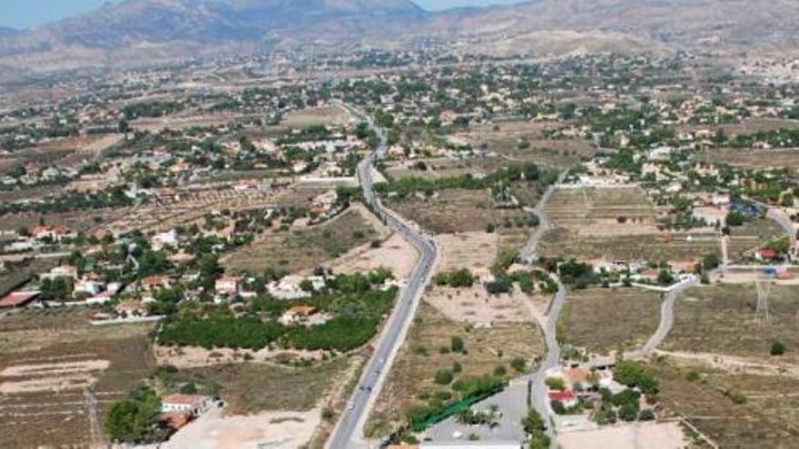 Imagen aérea de la zona norte de San Vicente del Raspeig, donde se localizan gran parte de los chalets afectadas por la medida.