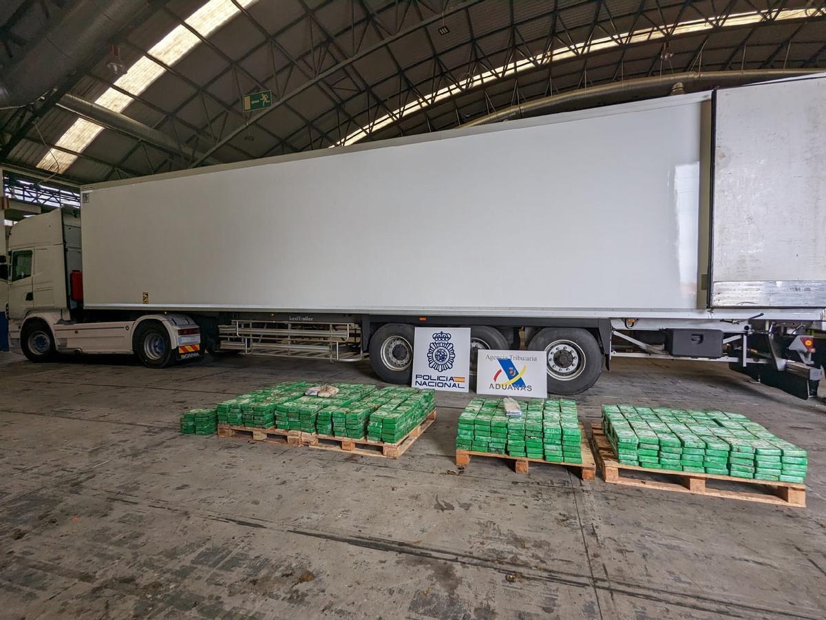 La cocaína intervenida en el puerto de Vigo.