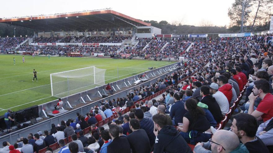 Un aspecte de la grada de Montilivi plena el dia del Girona-Cadis