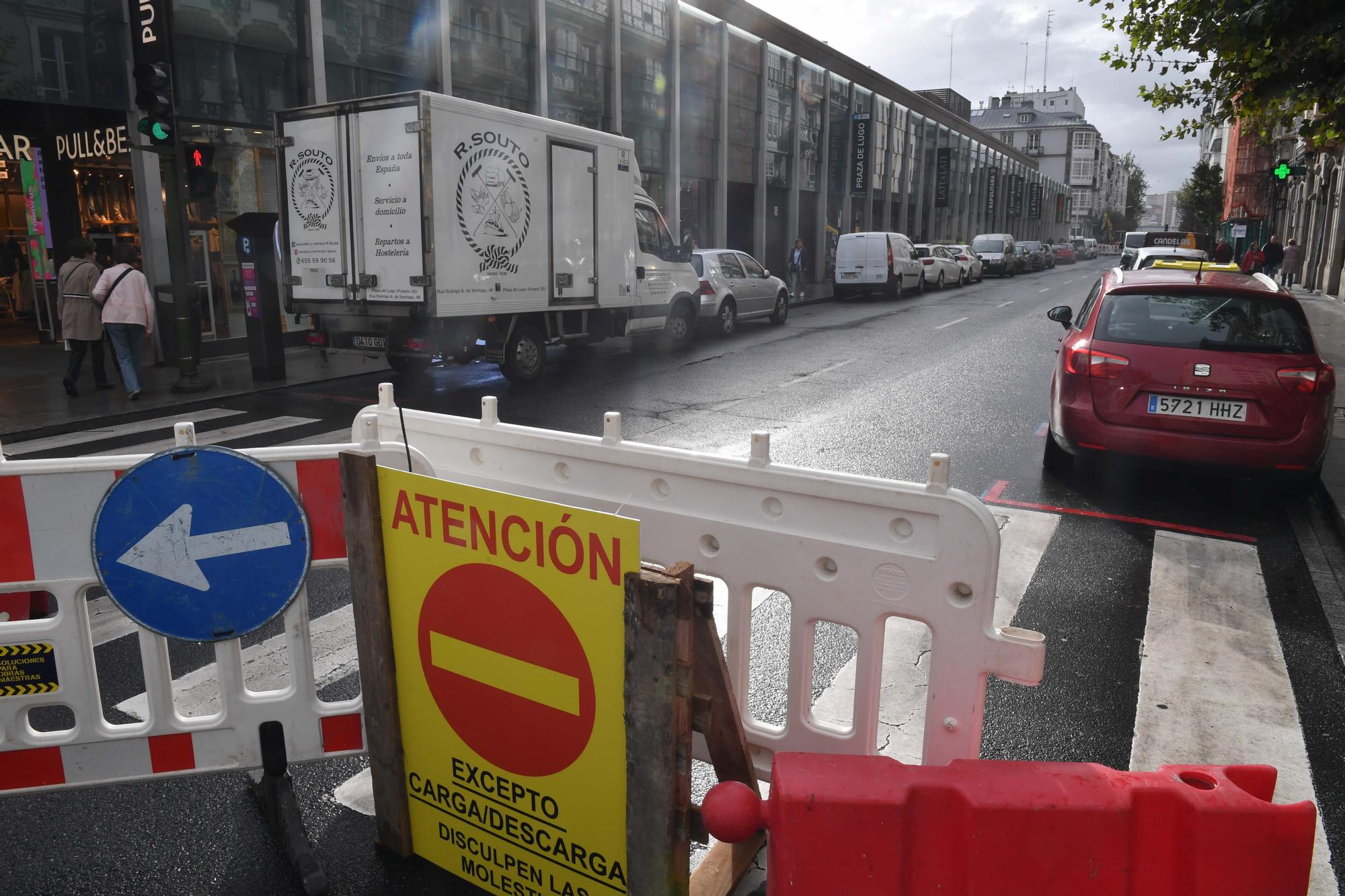 El tráfico en la plaza de Lugo, cortado un mes entre las calles Betanzos y Ferrol