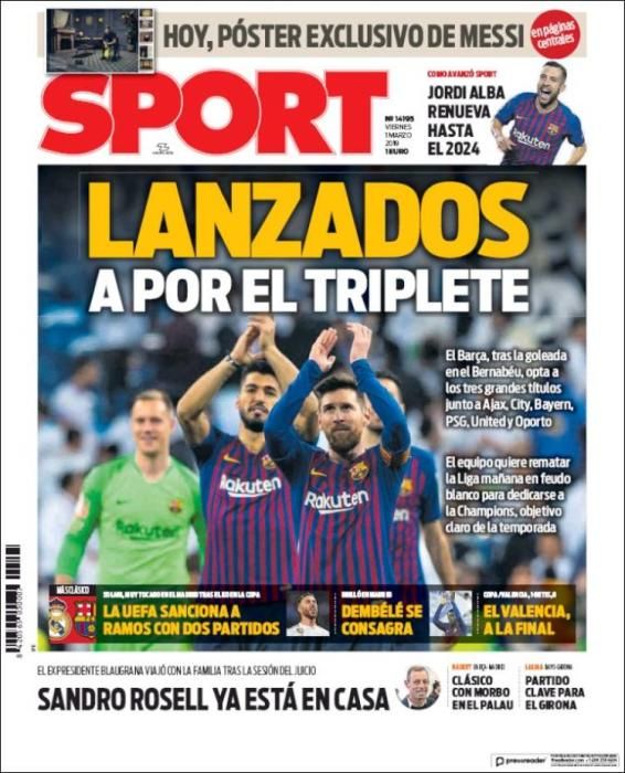 Portada SPORT viernes 1 marzo 2019