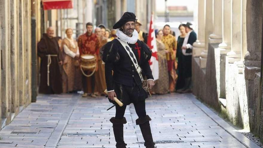 Recreación del reclutamiento de Pedro Menéndez, el año pasado.