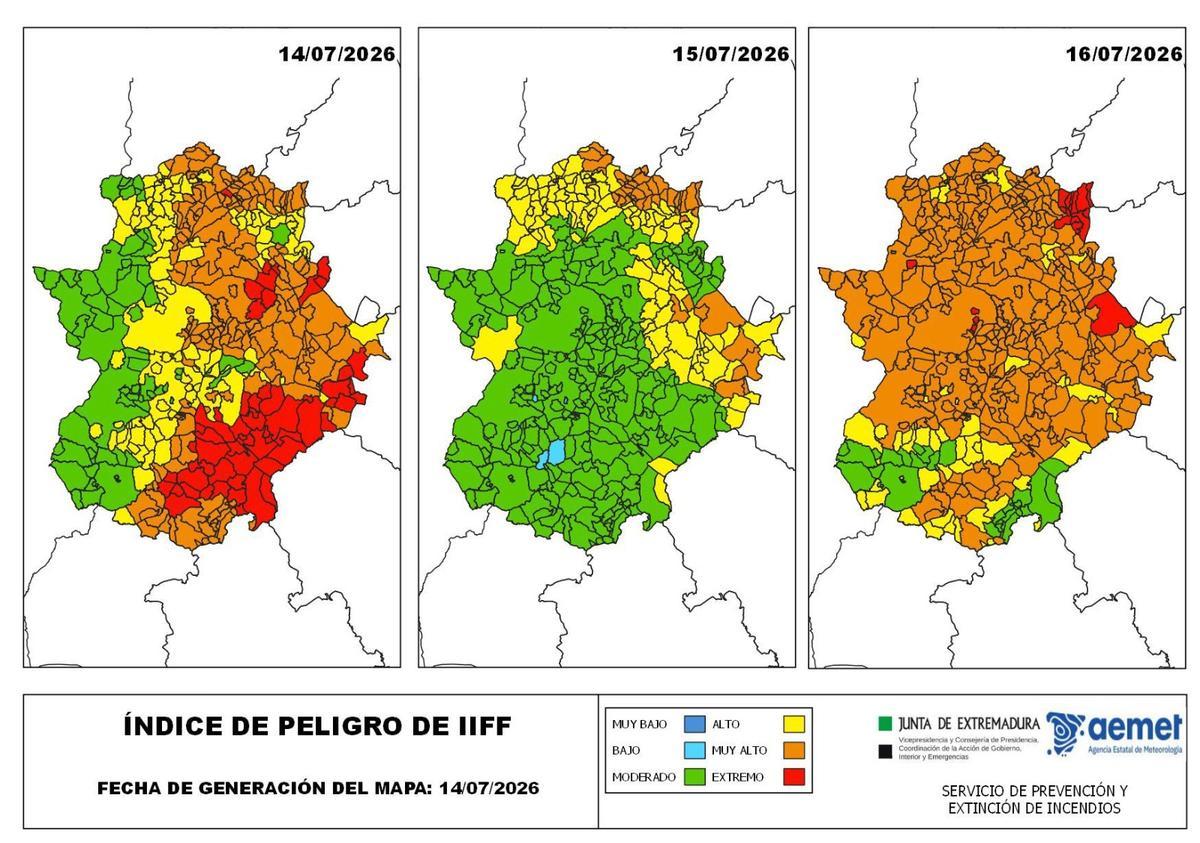 Riesgo de incendio este martes, miércoles y jueves