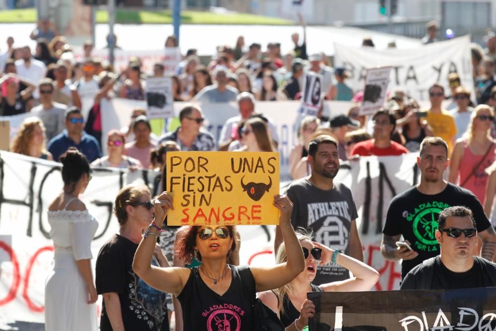 La manifestación organizada por la Asociación Animalista arrancó en la Plaza de la Estrella, finalizando en la Plaza del Ayuntamiento