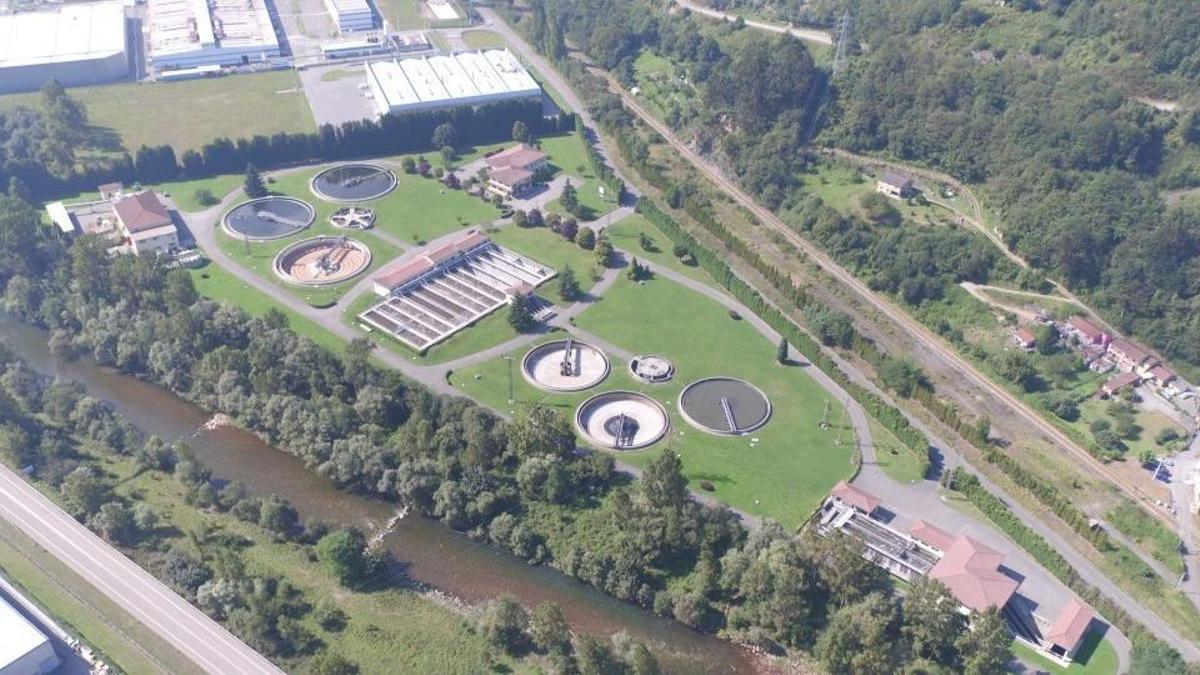 Estación depuradora de Baíña, en Mieres.