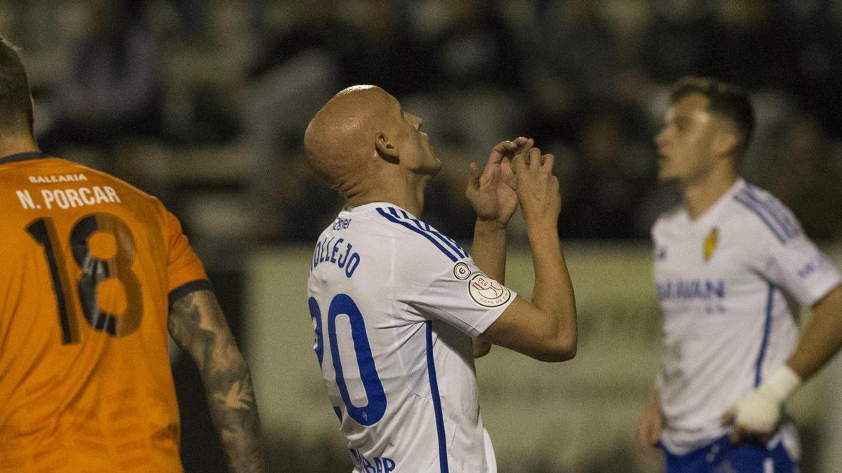 Mollejo se lamenta durante el partido del martes.