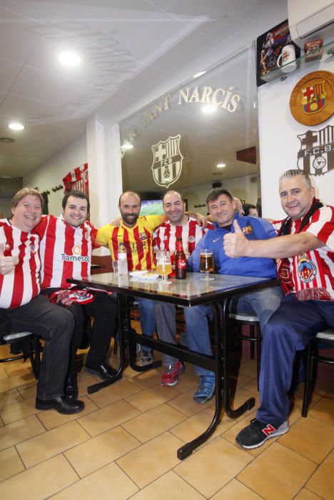 Trobada de penyes gironines del Barça i el Girona