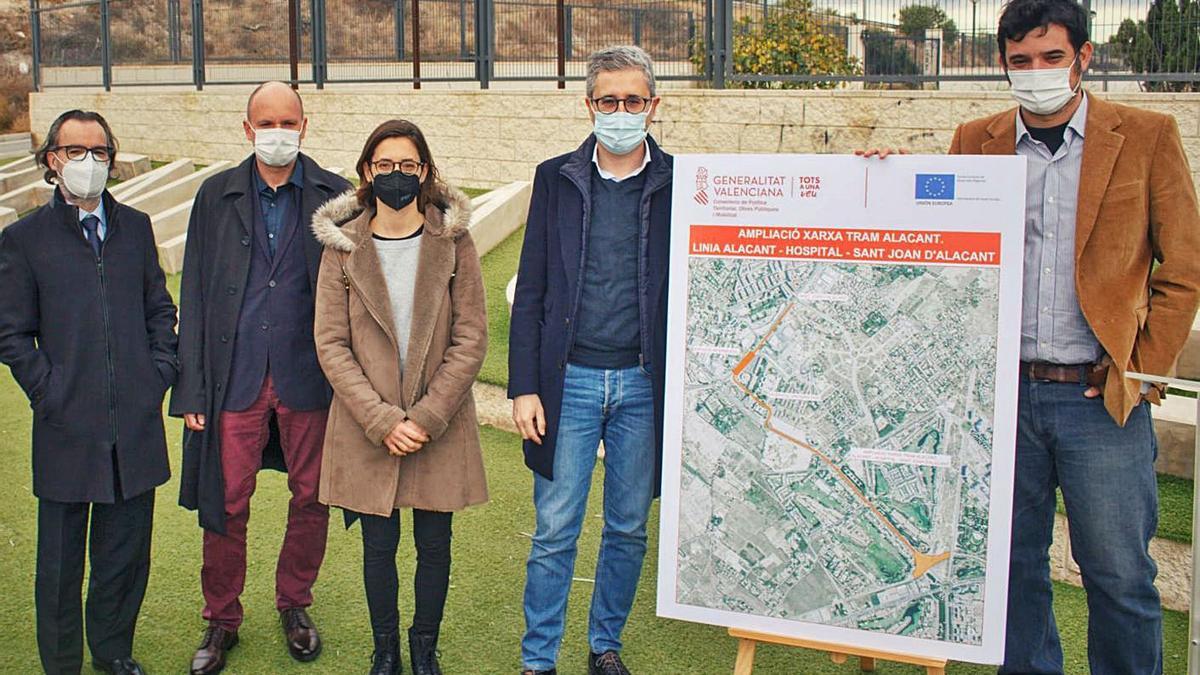 Presentación de la ampliación de la red TRAM hasta Sant Joan y plano del trazado.