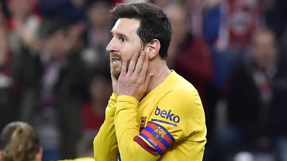 Leo Messi volvió a vivir y experimentar, en San Mamés, otra desesperante noche