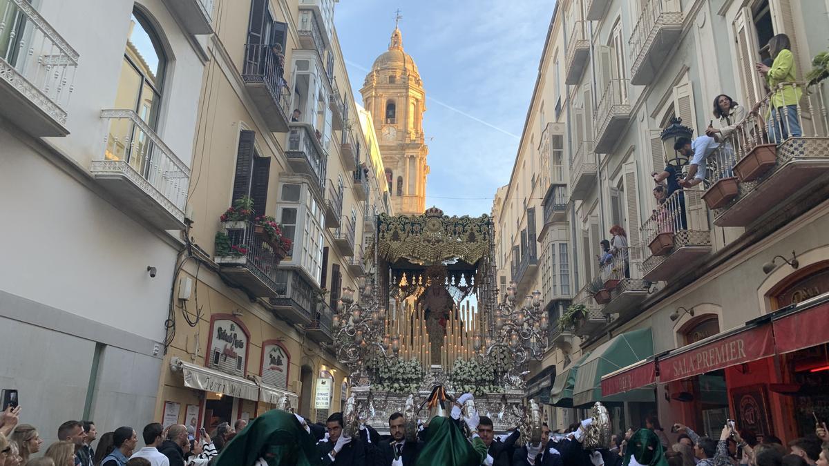 La Virgen de Gracia y Esperanza el Lunes Santo de la Semana Santa de Málaga 2023