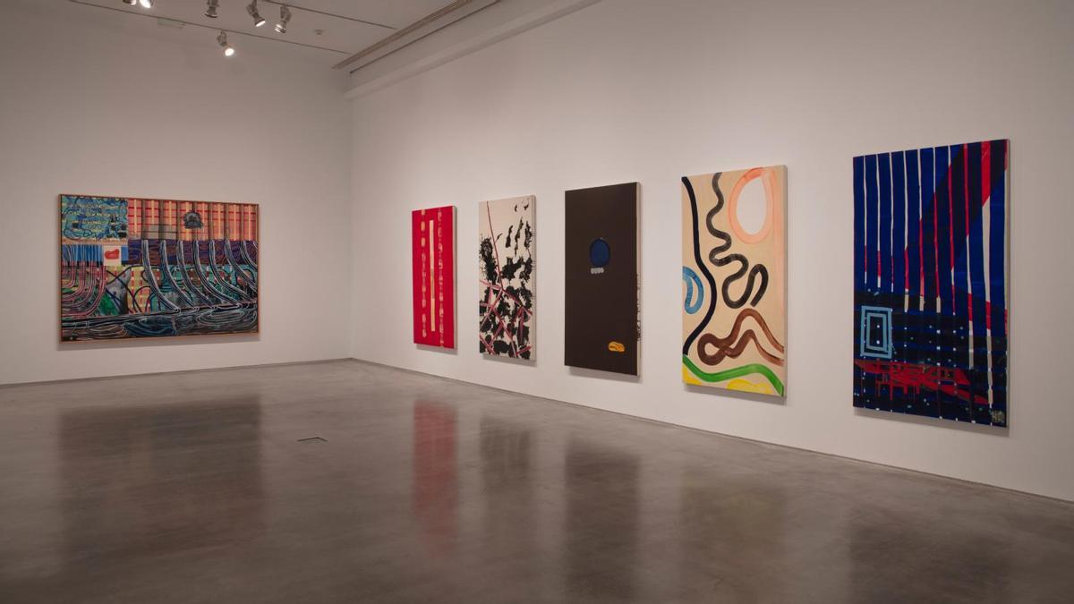 Obras de la exposición 'Ese Barco en la Montaña' que el Museo Reina Sofía dedica a Juan Uslé.