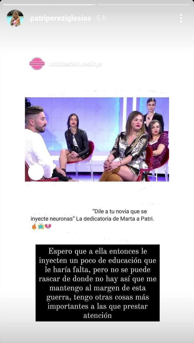 Patri ('LIDLT3') responde a Marta Peñate