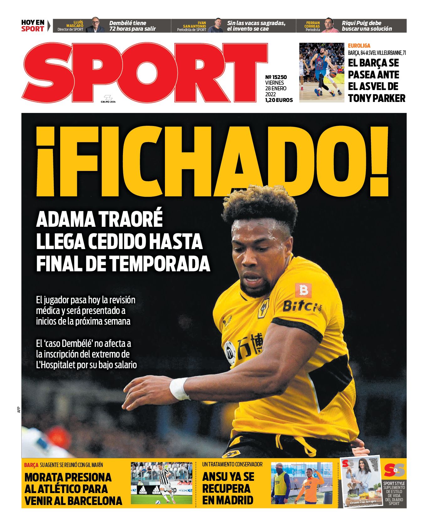 Esta es la portada de SPORT