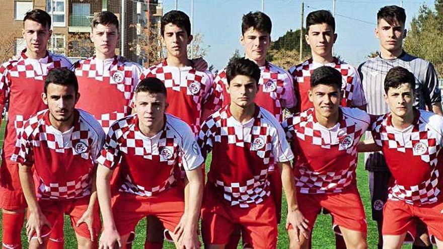 El once inicial de la selección juvenil de Castilla y León, ayer.