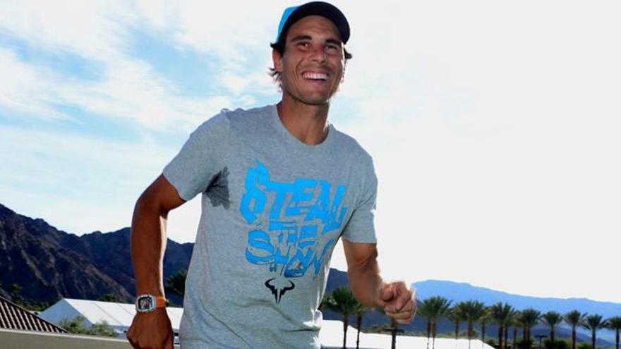 Nadal durante el acto de presentación del torneo de Indian Wells celebrado ayer.