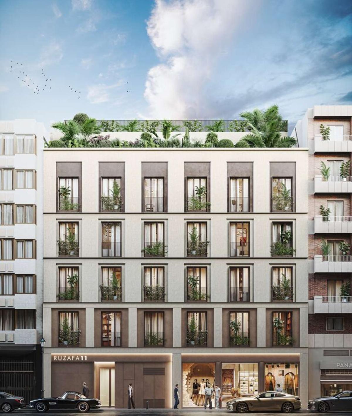 Recreación de la fachada del edificio.