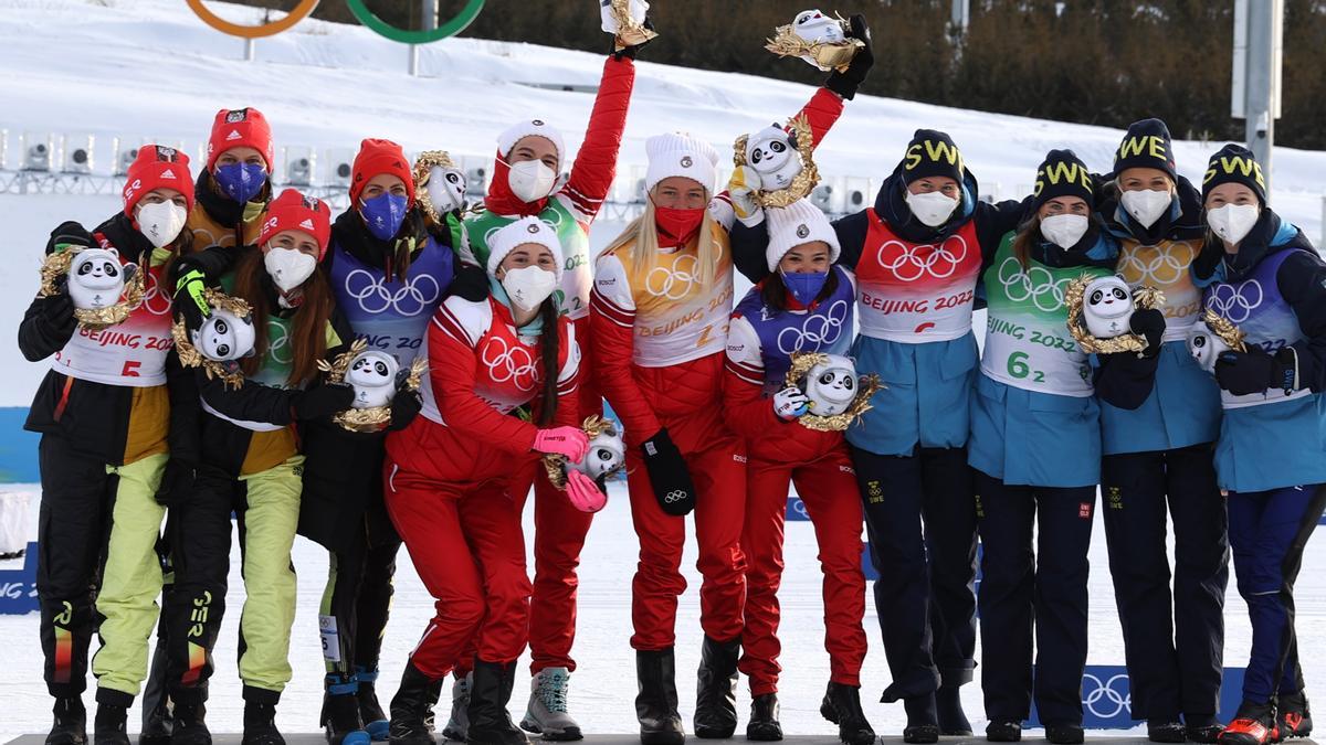 El equipo ruso se impone en relevos 4x5 km femenino de esquí de fondo