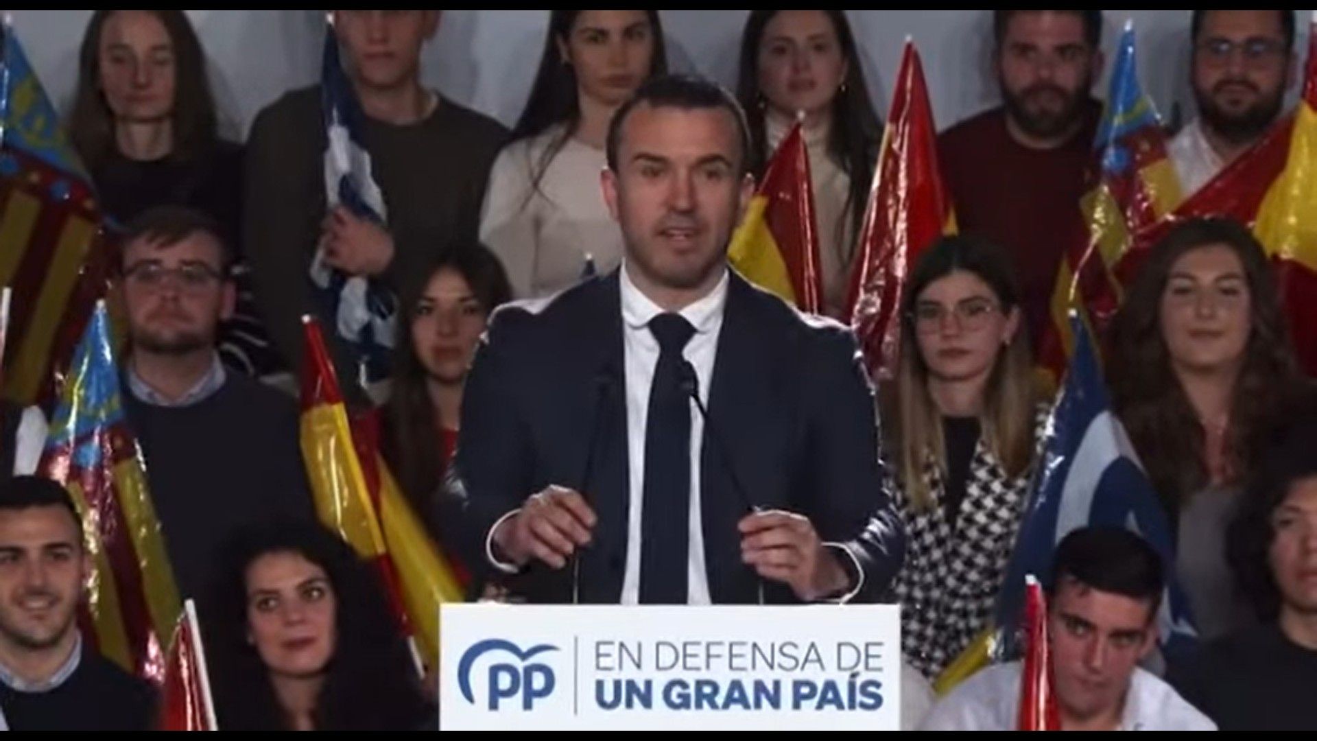 Vicente Mompó, en el mitin del PP de València