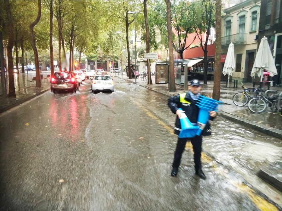 Forta pluja caiguda a Girona