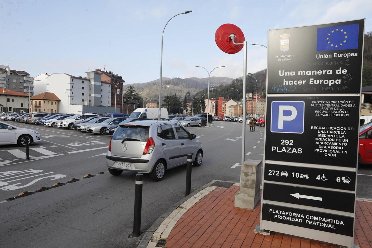 El parking de Oñón, en Mieres.