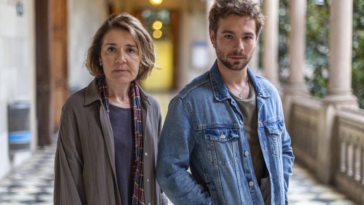 María Pujalte y Carlos Cuevas, en el rodaje de 'Merlí: Sapere Aude'