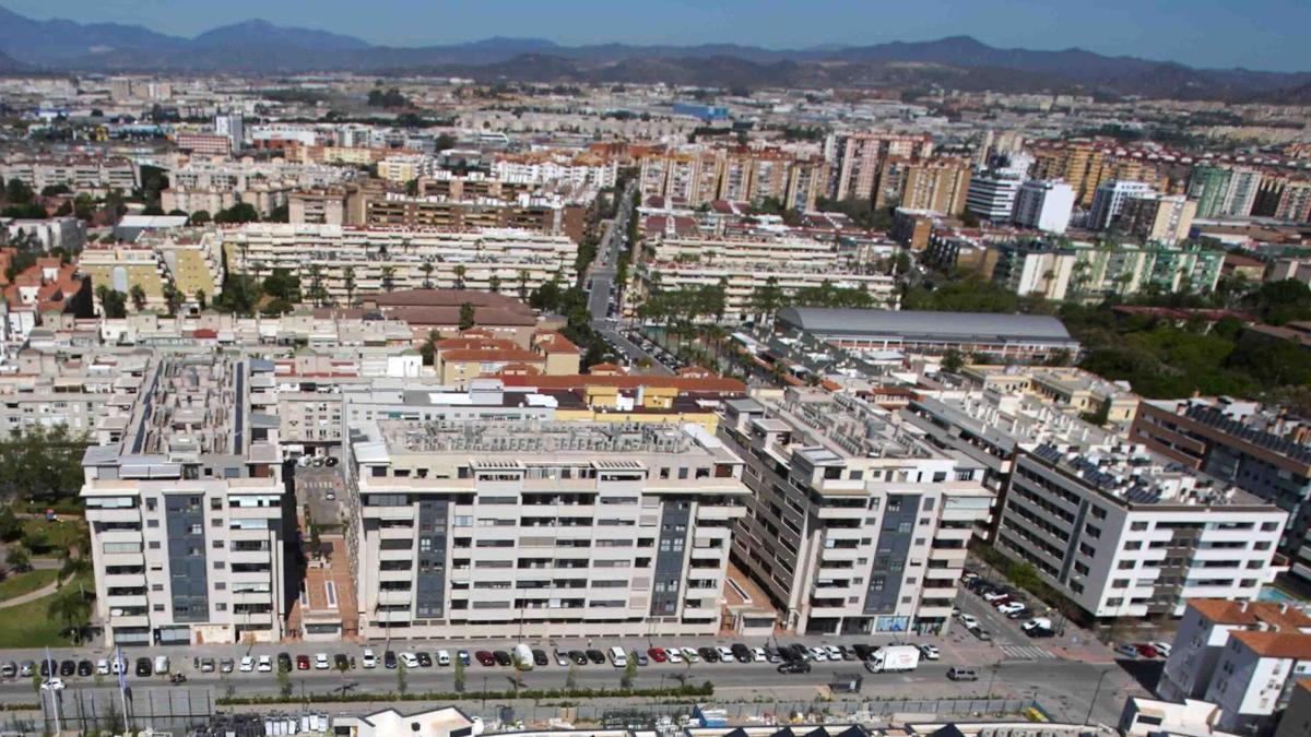Vista aérea de la zona oeste de Málaga, actualmente en expansión.