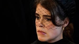 Britains Princess Eugenie of York attends a service for the reception of Queen Elizabeth IIs coffin at Westminster Hall, in the Palace of Westminster in London on September 14, 2022, where the coffin will Lie in State. - Queen Elizabeth II will lie in state in Westminster Hall inside the Palace of Westminster, from Wednesday until a few hours before her funeral on Monday, with huge queues expected to file past her coffin to pay their respects. (Photo by Christopher Furlong / POOL / AFP)