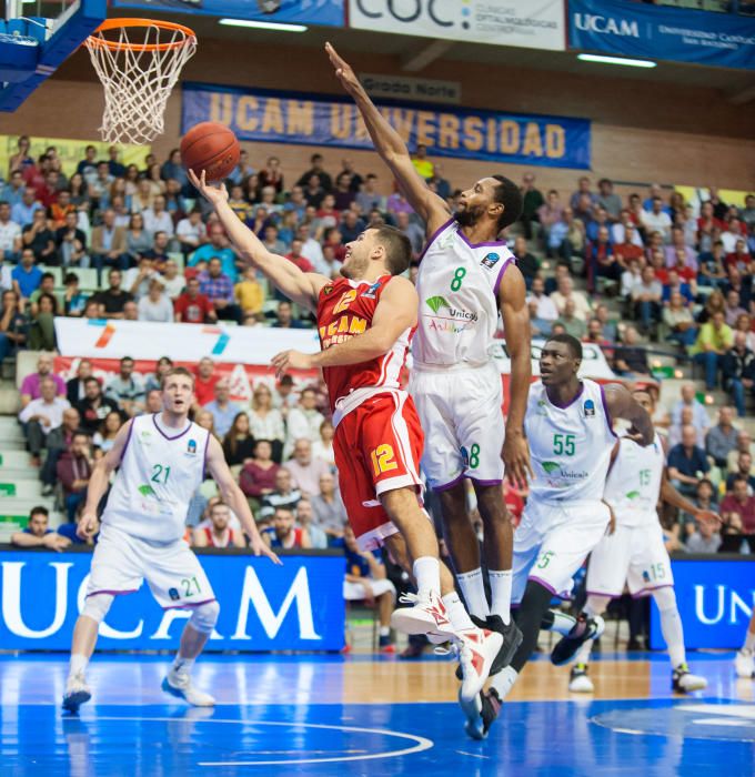 El equipo cajista no aprovecha la ausencia de la estrella del UCAM, Facundo Campazzo, y se coloca con balance negativo en la Eurocup (1-2)