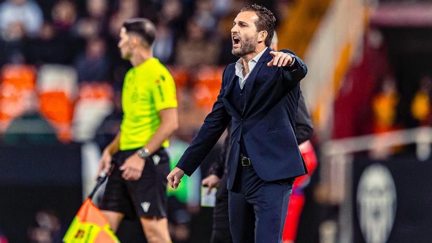 Baraja durante un partido del Valencia esta temporada en Mestalla