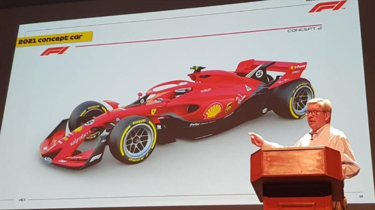 Brawn presentó el boceto de los coches de 2021 en Singapur