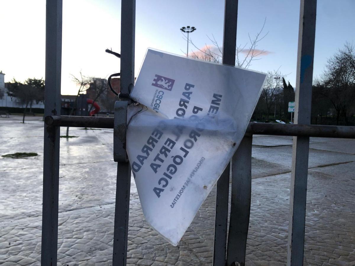 Un muro se desploma en el Instituto El Brocense