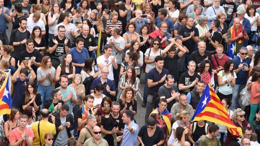 Manifestació, el mes d´octubre passat, contra les càrregues policials de l´1-O.