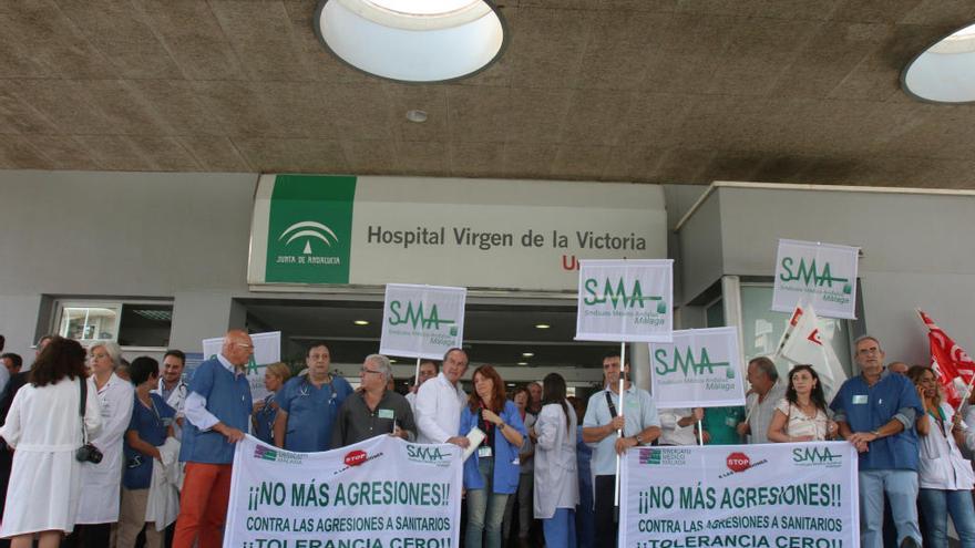 Protesta realizada el pasado jueves en el Clínico.