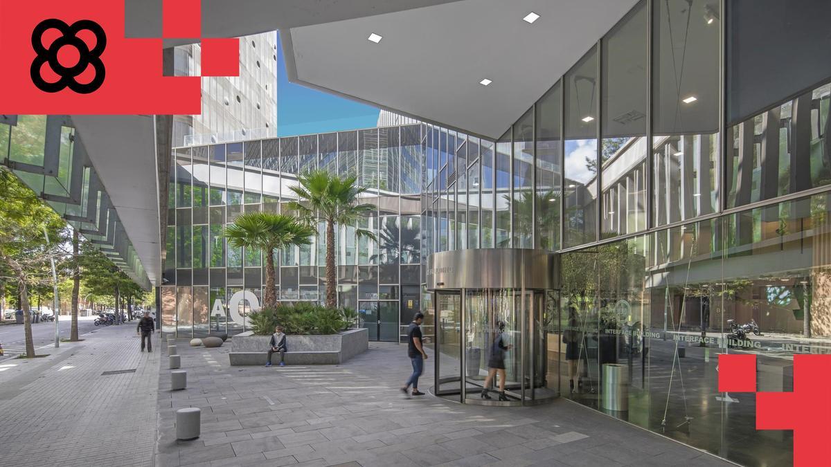 La entrada al edificio Interface, en el 22@ de Barcelona