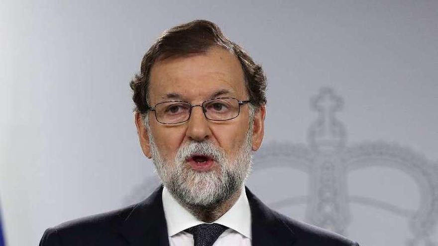 El presidente Rajoy, en su declaración institucional. // Efe