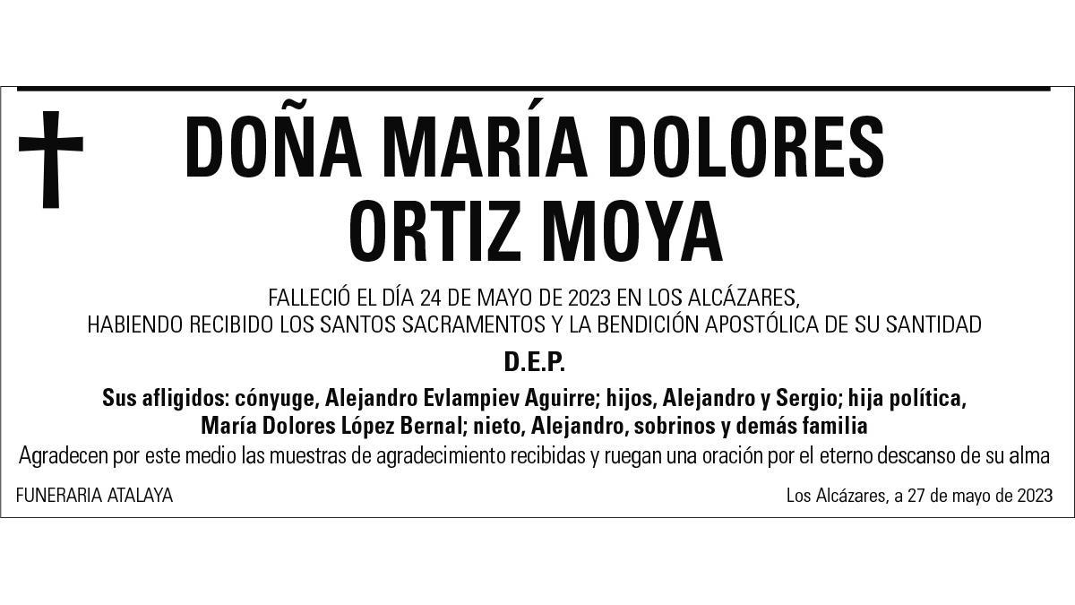 Dª María Dolores Ortiz Moya