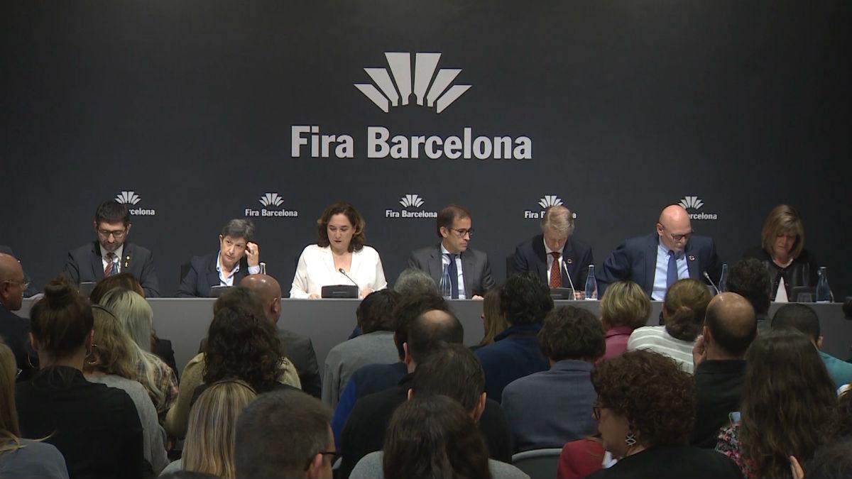 Rueda de prensa de la GSMA e instituciones tras la cancelación del Mobile World Congress.