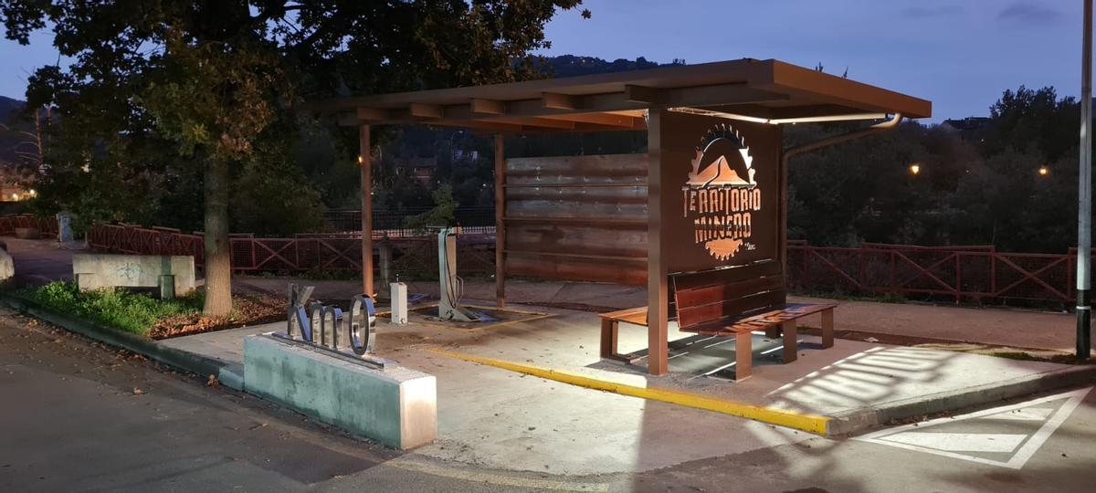 El "kilómetro cero" de los recorridos ciclistas de Mieres, que se estrenó el pasado otoño.