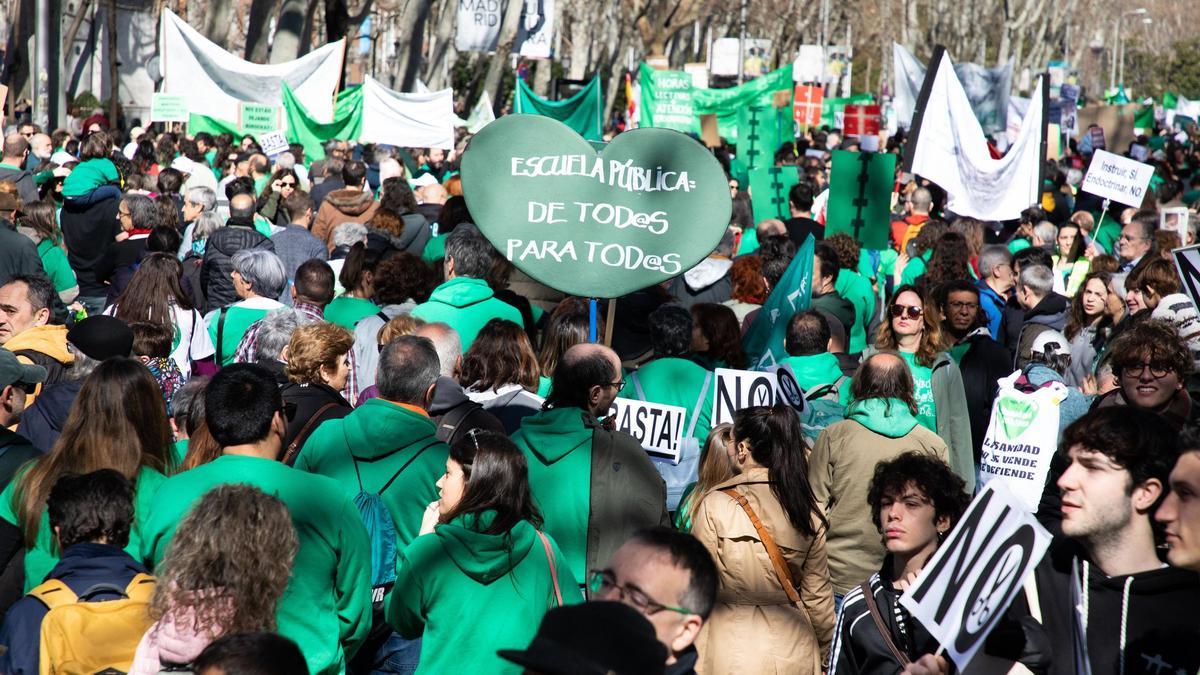 Imagen de archivo de la manifestacion por la educacion pública el pasado 23 de febrero.