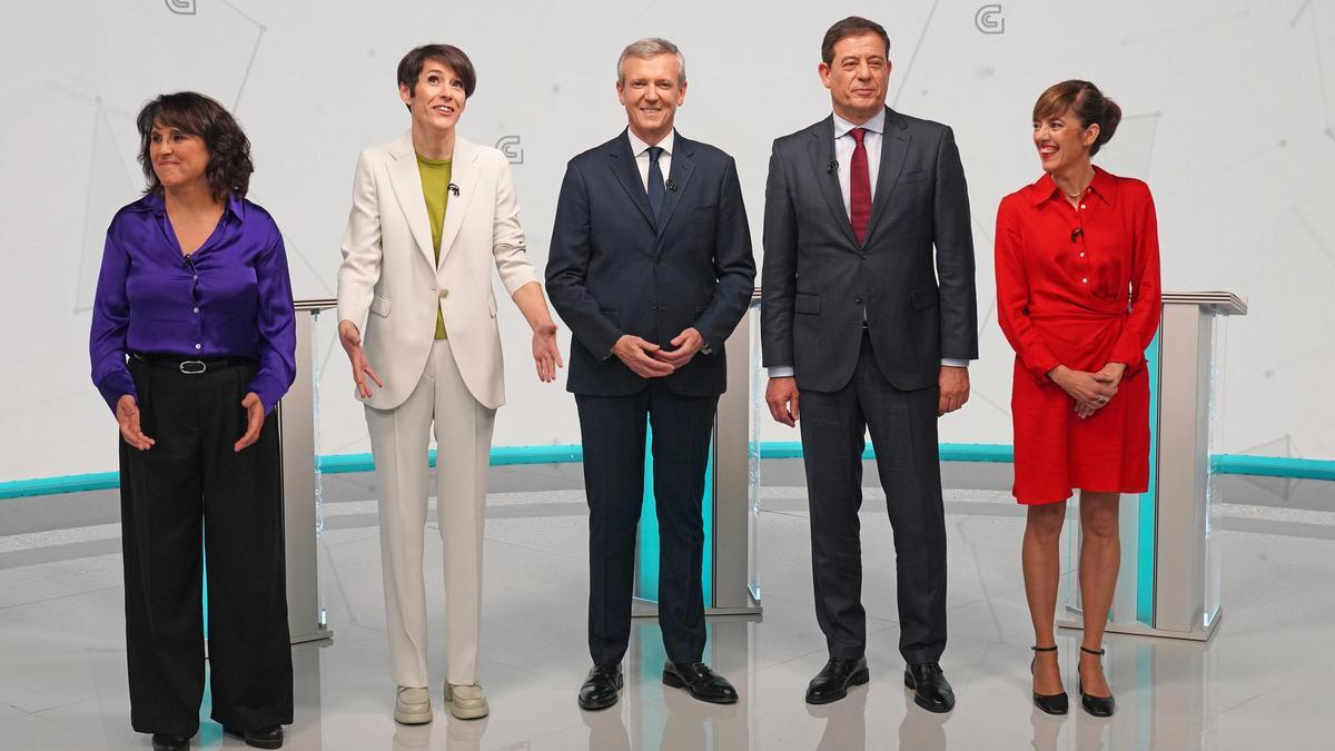 Los candidatos a la Presidencia de la Xunta de Galicia en el debate de la TVG.
