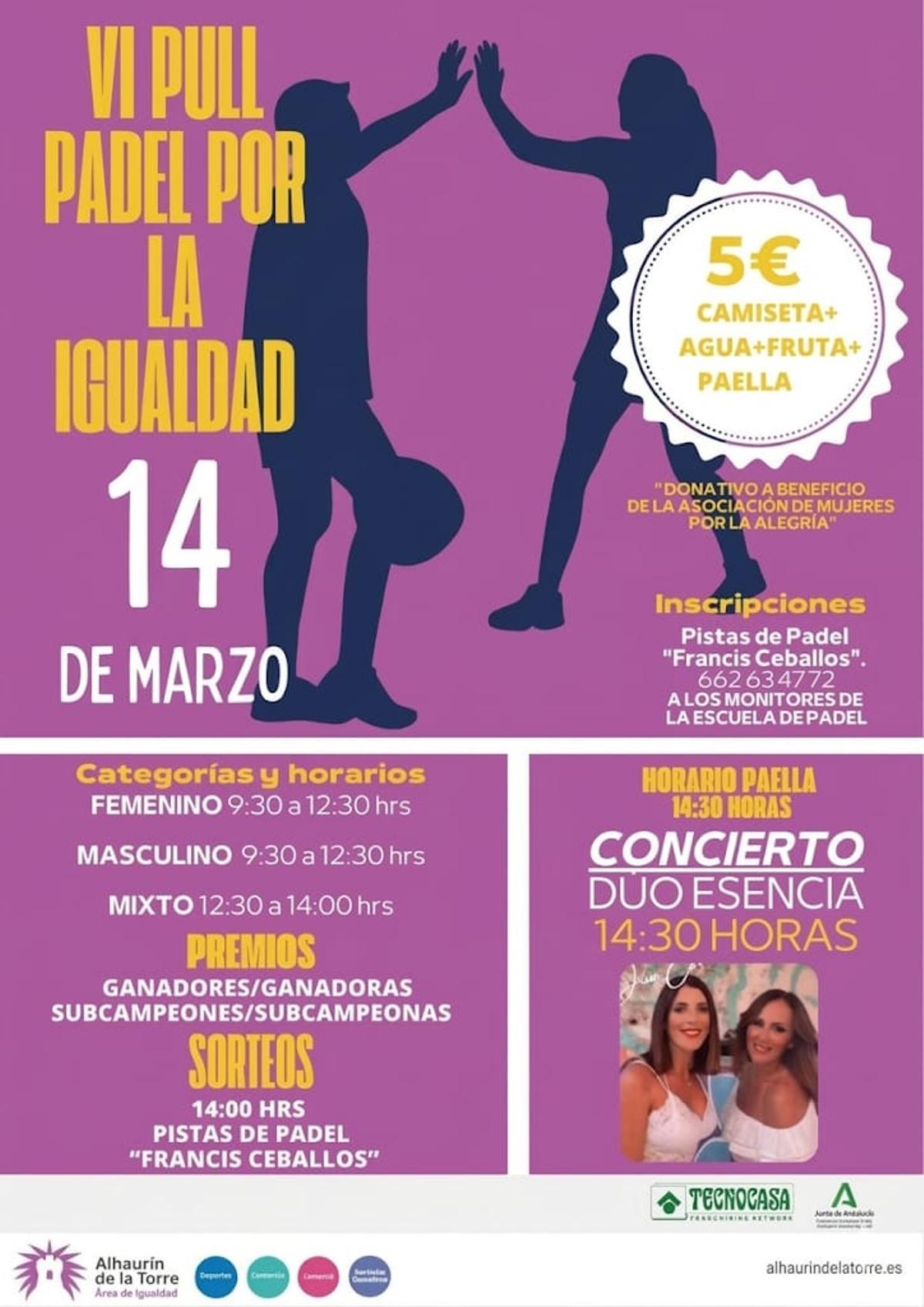 Cartel d epresentación de la VI pull de pádel en Alhaurín de la Torre.