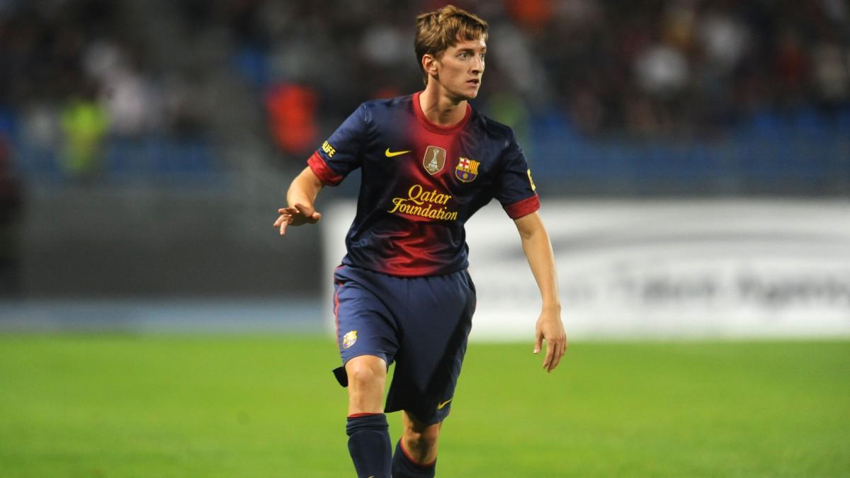 Ivan Balliu durante un partido amistoso del primer equipo del Barça en 2012