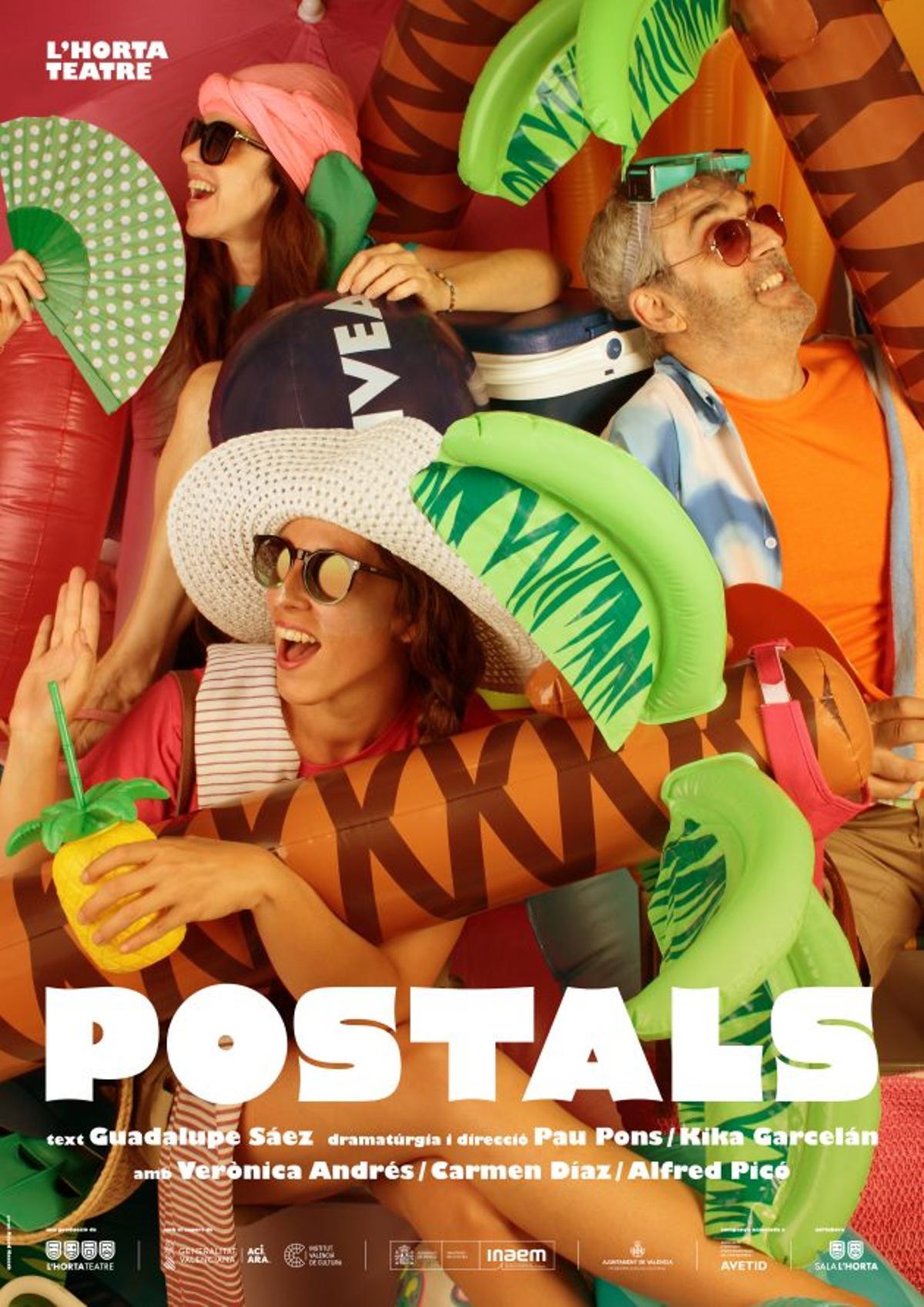 Cartel de la obra "Postals" que se representará en el Gran Teatre de Xàtiva.
