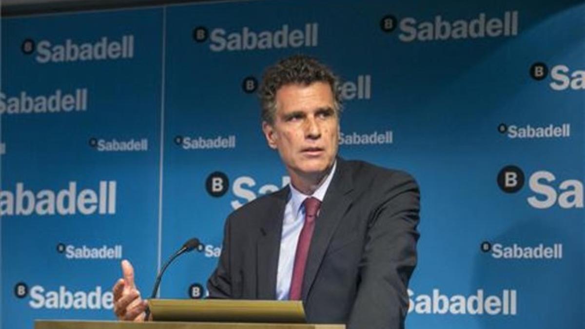 Presentacion de la cuenta de resultados del Banc de Sabadel a cargo de su consejero delegado, Jaume Guardiola.