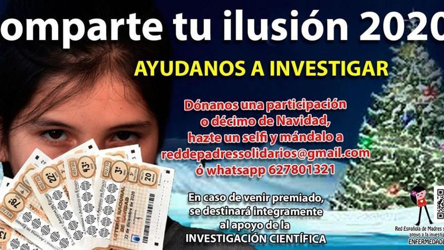 La Red de Madres y Padres Solidarios invita a donar Lotería de Navidad para destinarlo a la investigación