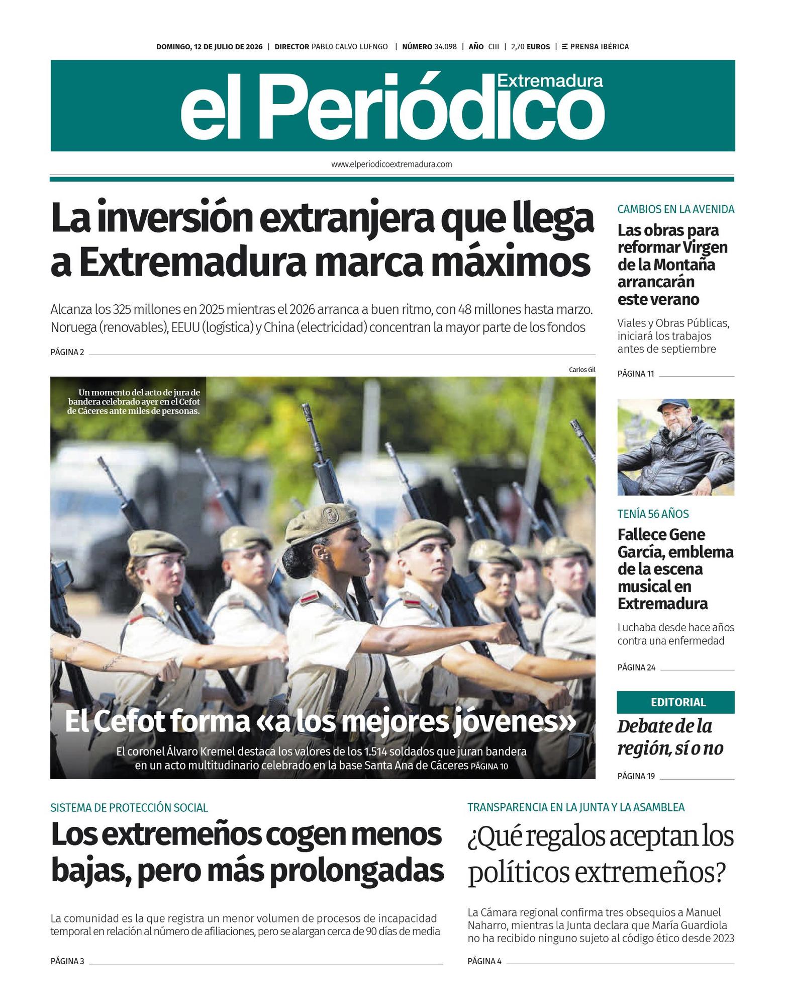 Consulta la portada correspondiente al día 12 de julio de 2026