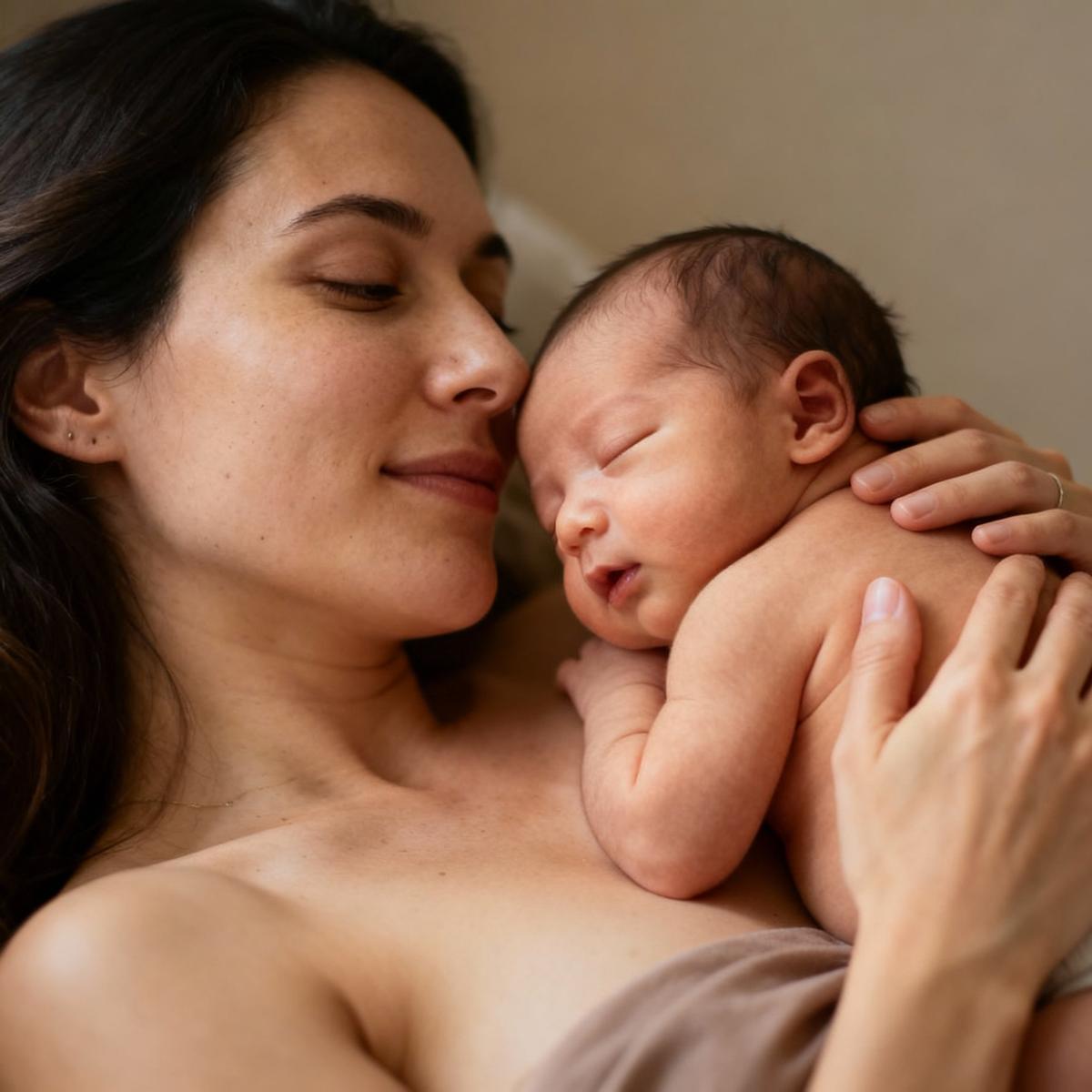 El primer abrazo del mundo. Más allá del vínculo afectivo, este contacto instintivo es una poderosa intervención natural que proporciona al bebé el calor y la seguridad necesarios para su adaptación a la vida.