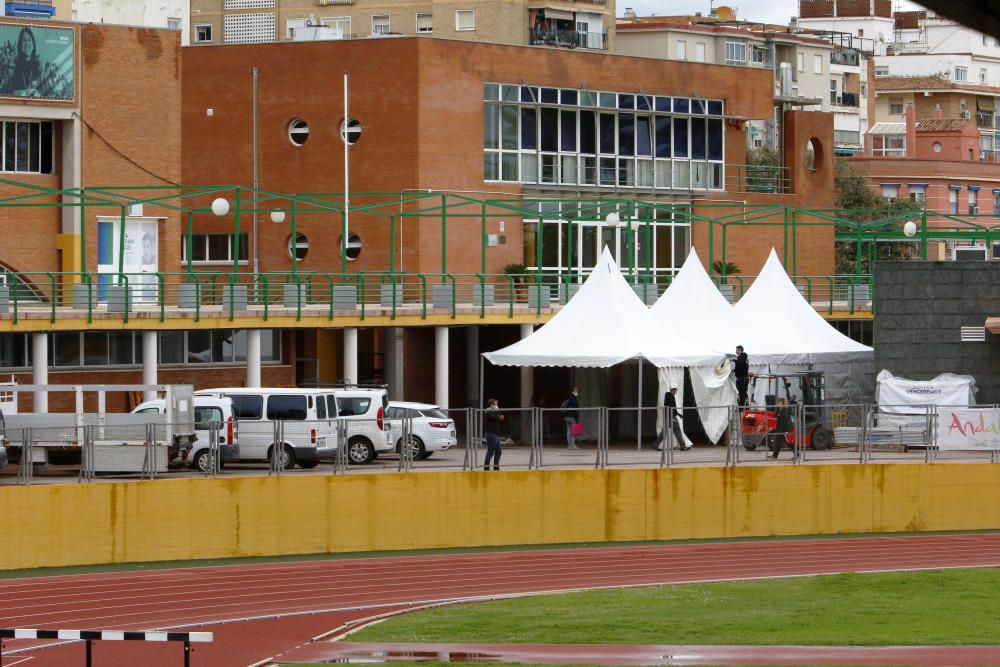 Las obras de acondicionamiento de la ciudad deportiva de Carranque como hospital de campaña continúan con la previsión de que finalicen en esta semana.